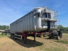 2009 Fruehauf tri-axle step frame hydraulic tipping 29t bulk trailer with on board weigh screen on 3