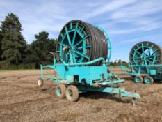 1985 Wright Rain SuperTouraine 110/370 twin axle irrigation reel with Big Gun rain gun. Serial No: J