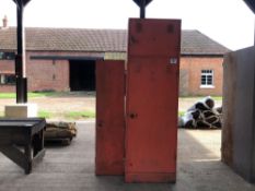 3No. Orange storage cabinets