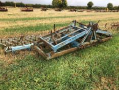 Blench 15' manual folding springtine cultivator with Parmiter following dutch harrow