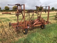 Massey Ferguson 39 12' heavy duty manual folding springtine cultivator, linkage mounted. Serial No: