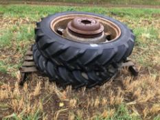 Pair 11R38  wheels and tyres with additional centres