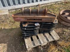 14No Massey Ferguson 45kg wafer weights and frame