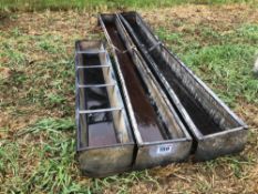 Quantity galvanised sheep troughs