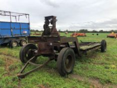 15' 4 wheel swan neck flat bed trailer