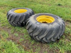 Pair Alliance 600/55R22.5 wheels and tyres with 8 stud centres