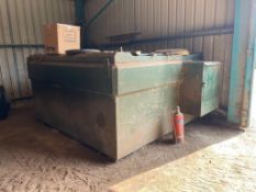 Bunded 9,000l diesel tank with pump, meter and filter, single phase. To be sold in situ, buyer to re