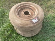 Pair Dunlop 9.0-16 wheels and tyres