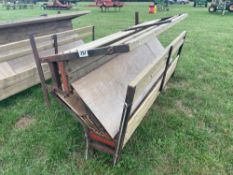 2No Shearwell wooden feed troughs