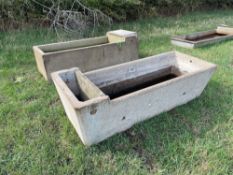 2No concrete water troughs