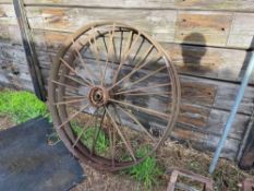 Pair of steel cart wheels