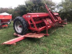 Massey Ferguson 30 grain and fertiliser drill with trailer. No VAT