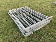6No 8' galvanised cattle hurdles
