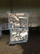 Quantity dry fire wood in steel crates