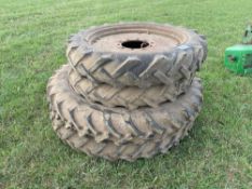 Set Continental 9.5R36 front and Alliance 11.2R48 rear row crop wheels and tyres to suit John Deere