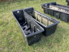 2No black plastic water troughs