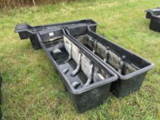 3No black plastic water troughs