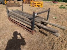Qty. Wooded Rails in Metal Stillage