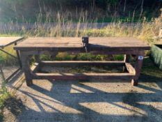 Wooden Workbench with Vice