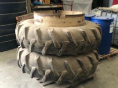 2 No. 16.9/14-38 Duel Wheels and Tyres
