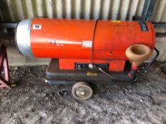 Kongskilde KA70 oil fired space heater, single phase.  NB: ​​​​​​​Manual in Office.