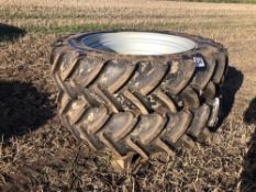 Pair Continental 340/85R38 wheels and tyres 8 stud centres