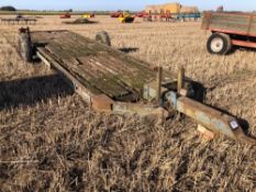 Wooden 20ft single axle low loader trailer on 7.50-16 wheels and tyres