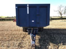 1985 Ken Wootton 10T twin axle grain trailer with automatic tailgate and grain chute