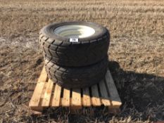 Pair of wheels on Michellin 335/65R18 XP27 tyres