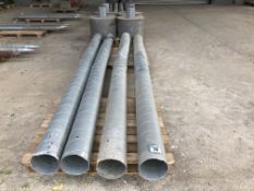 4 galvanised grain pedestals with bases