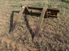 Farm made bag lifter with pin and cone attachments
