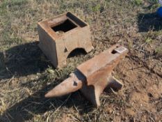 Workshop anvil on metal stand