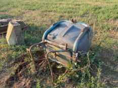 Concrete filled weight block with stand, linkage mounted