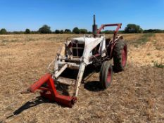 1963 David Brown 990 Implematic 2wd diesel tractor with front loader and attachments, rear concrete