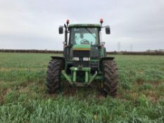 1997 John Deere 6600 tractor with power quad gear box, 4WD, 3 spool valves, pick up hitch, draw bar,