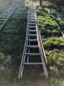 3No galvanised fruit picking ladders