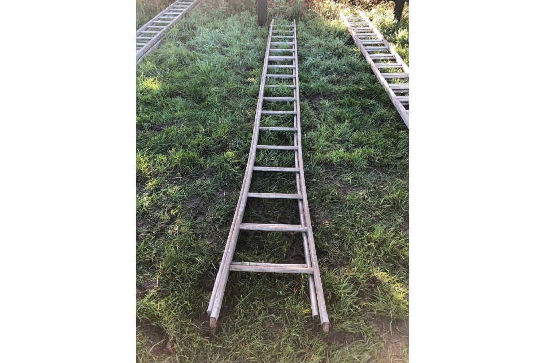 2No galvanised fruit picking ladders