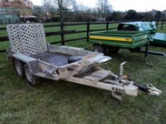 2021 Ifor Williams GH94BT 2.7t twin axle beaver tail plant trailer on 165R13 wheels and tyres. 9' x