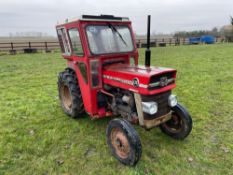 Massey Ferguson 135 MultiPower narrow 2wd diesel tractor with Duncan cab Reg: TLJ 885R. Hours: 4575.