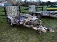 2020 Ifor Williams GH94BT 2.7t twin axle beaver tail plant trailer on 165R13 wheels and tyres. 9' x