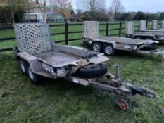 2019 Ifor Williams GH94BT 2.7t twin axle beaver tail plant trailer on 165R13 wheels and tyres. 9' x