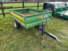 2016 Fleming TR1 1.8t drop side single axle hydraulic tipping trailer on Protector 23x10.50-12 wheel