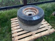 Pair 10.0/75-15 wheels and tyres