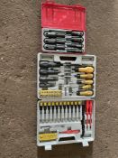 2 x Boxes of Screw Drivers, Sockets etc,