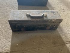 John Deere Tractor Black Metal Tool Box