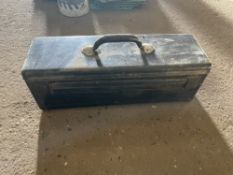 John Deere Tractor Black Metal Tool Box