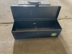 John Deere Tractor Black Metal Tool Box