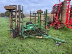 6m Wibergs Trailed Springtine Cultivator with Double Levelling board and rear following harrows