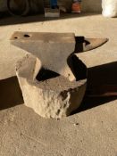 Heavy Duty Anvil on Wooden Block