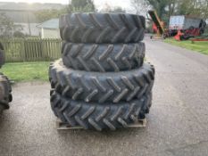 380/90R46 Pair of Rears Wheels and Tyres and 380/85R30 Pair of Fronts Wheels and Tyres with John